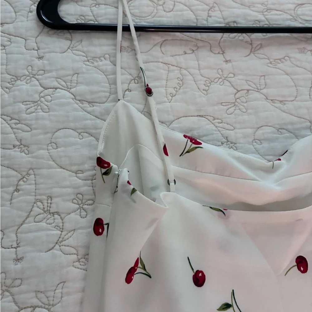 Abercrombie & Fitch Cream Slip Dress Spaghetti Strap Mini - Picture 5 of 7